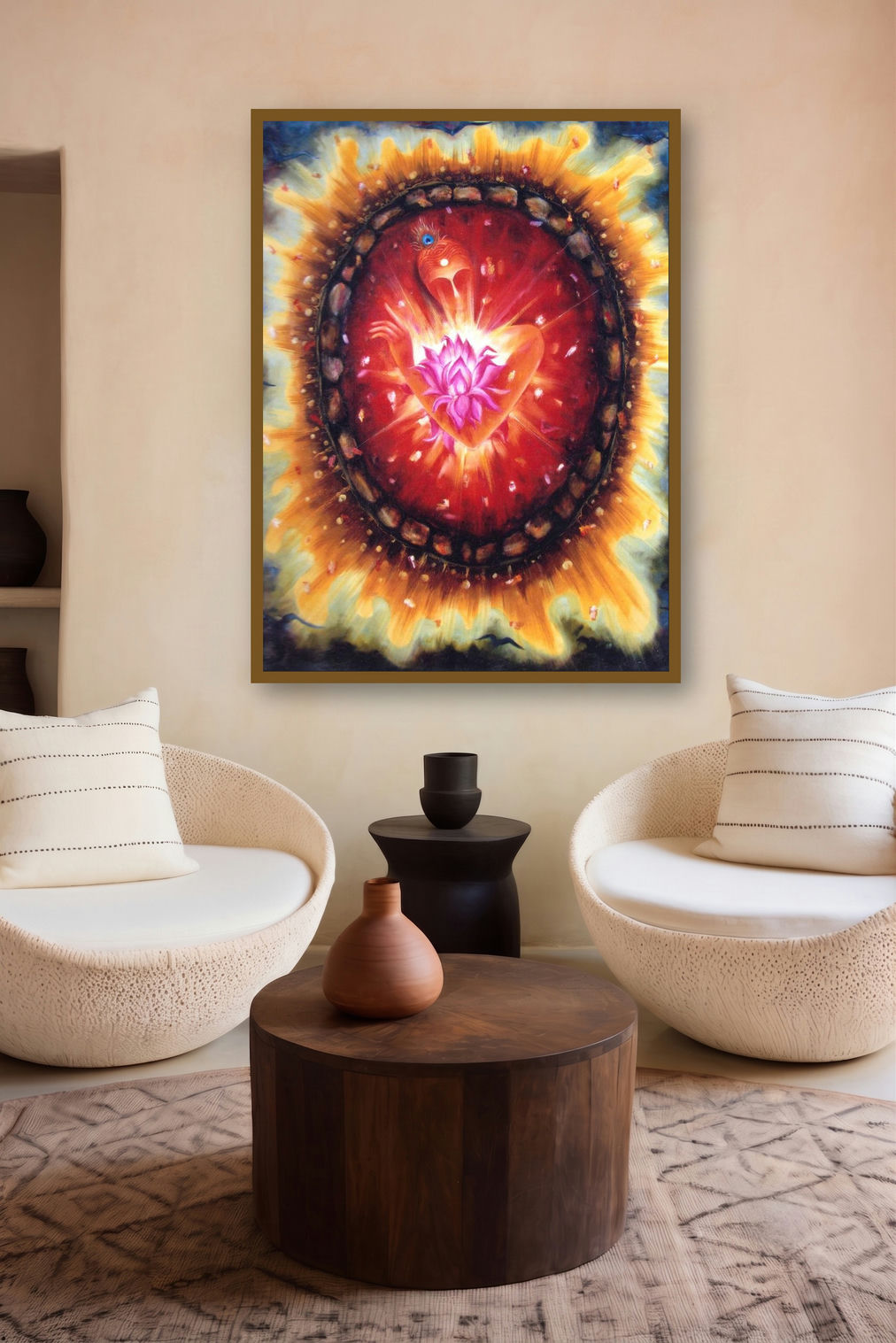 Recarnation (Cosmic Bloom) by artist Rakhi Baid displayed in a Contemporary Exhibition gallery