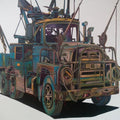 Transportation acrylic oil painting titled 'Recycler', 82x94 inches, by artist Thrigulla Murali on Canvas