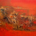Abstract acrylic painting titled 'Red 17 Dd', 30x18 inches, by artist Dnyaneshwar Dhavale on Canvas