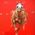 Animals acrylic oil painting titled 'Red And White 2', 60x48 inches, by artist Aditya Shirke on Canvas