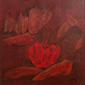 Food acrylic painting titled 'Red Chillies', 8x8 inches, by artist Mahendra Parmar on Paper