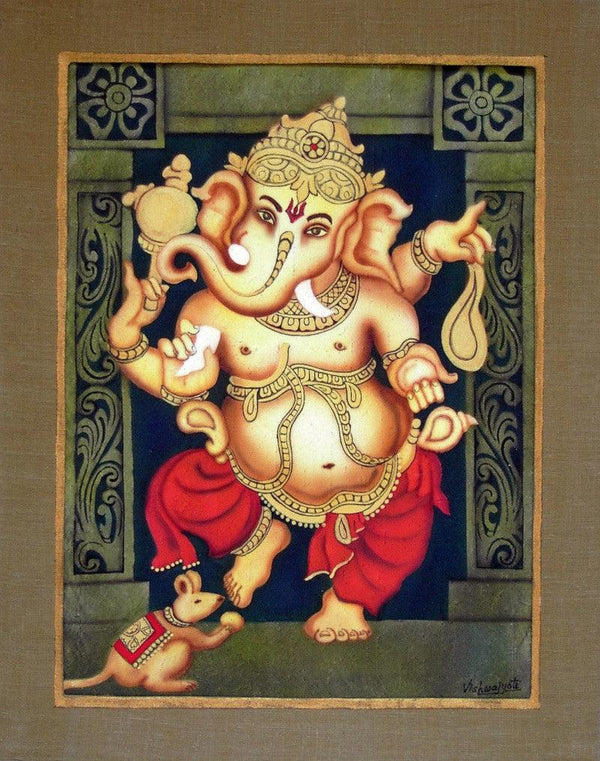 Red Ganesha by Vishwajyoti Mohrhoff | ArtZolo.com
