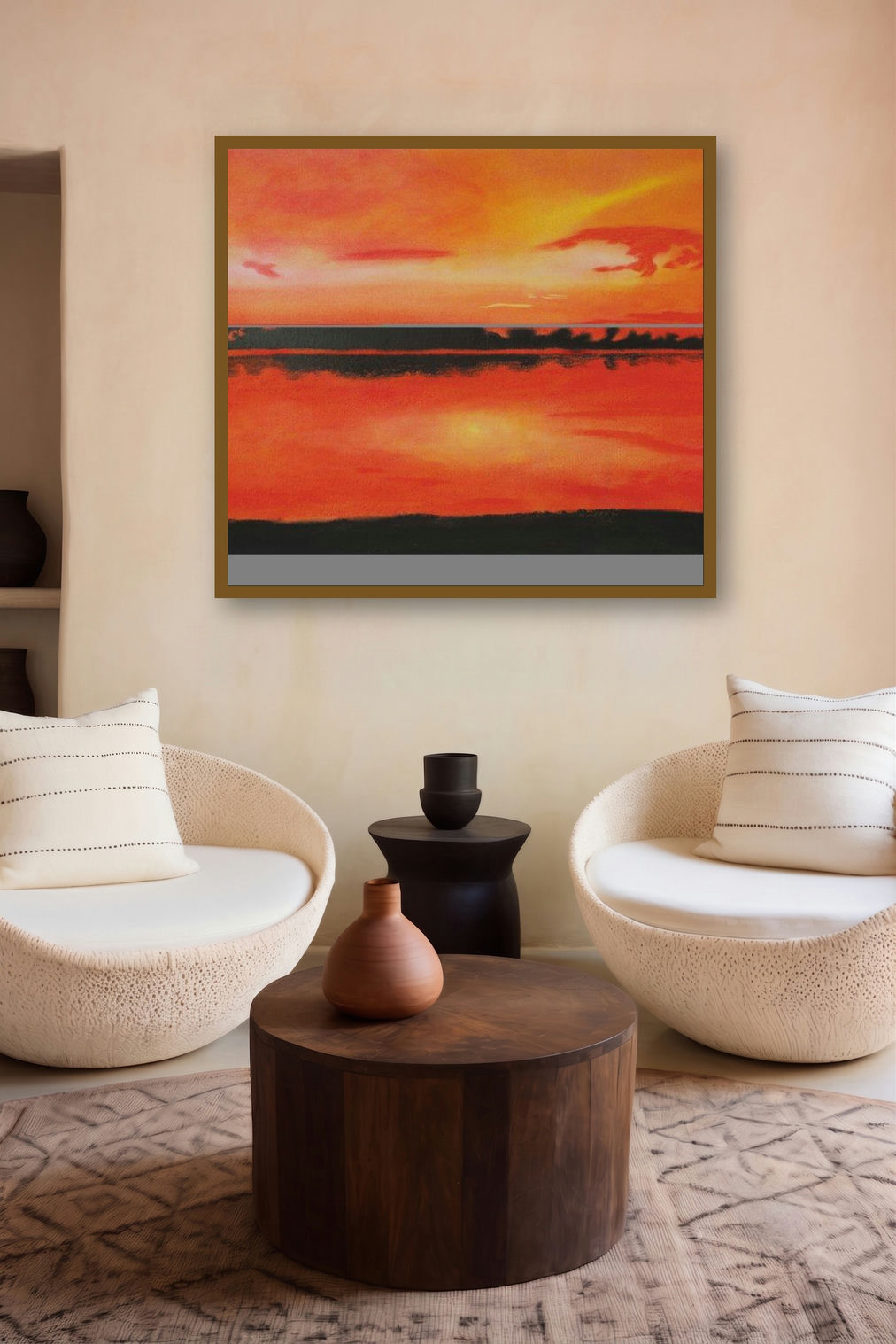 Red Sky At Night (Crimson Tide) by artist SIMON MASON displayed in a Designer gallery