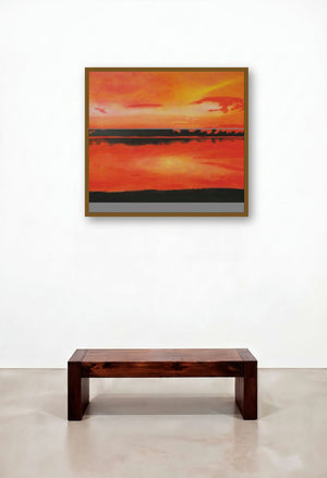 Red Sky At Night (Crimson Tide) by artist SIMON MASON displayed in a Transitional Hallway