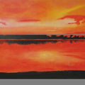 Landscape dry pastel painting titled 'Red Sky At Night', 20x24 inches, by artist SIMON MASON on Canvas