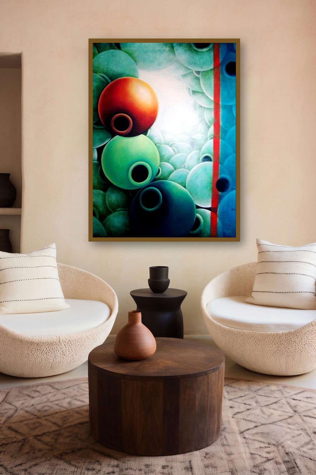 Redline (Balance and Contrast) by artist Ranchhor Meghwal displayed in a Luxury gallery