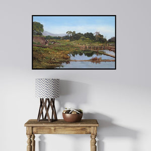 In-situ view of Sachin Sawant's 'Reflection' painting in a room