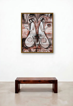 Reflection Iii (Mirror Image: A Moment of Reflection) by artist Dattatraya Thombare displayed in a Boutique Hotel Style Foyer