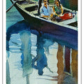 Figurative watercolor painting titled 'Reflections', 20x7 inches, by artist Gulshan Achari on Paper