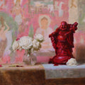 Refuge' religious oil painting by artist Rohan Daithankar, 17x20 inch, on linen