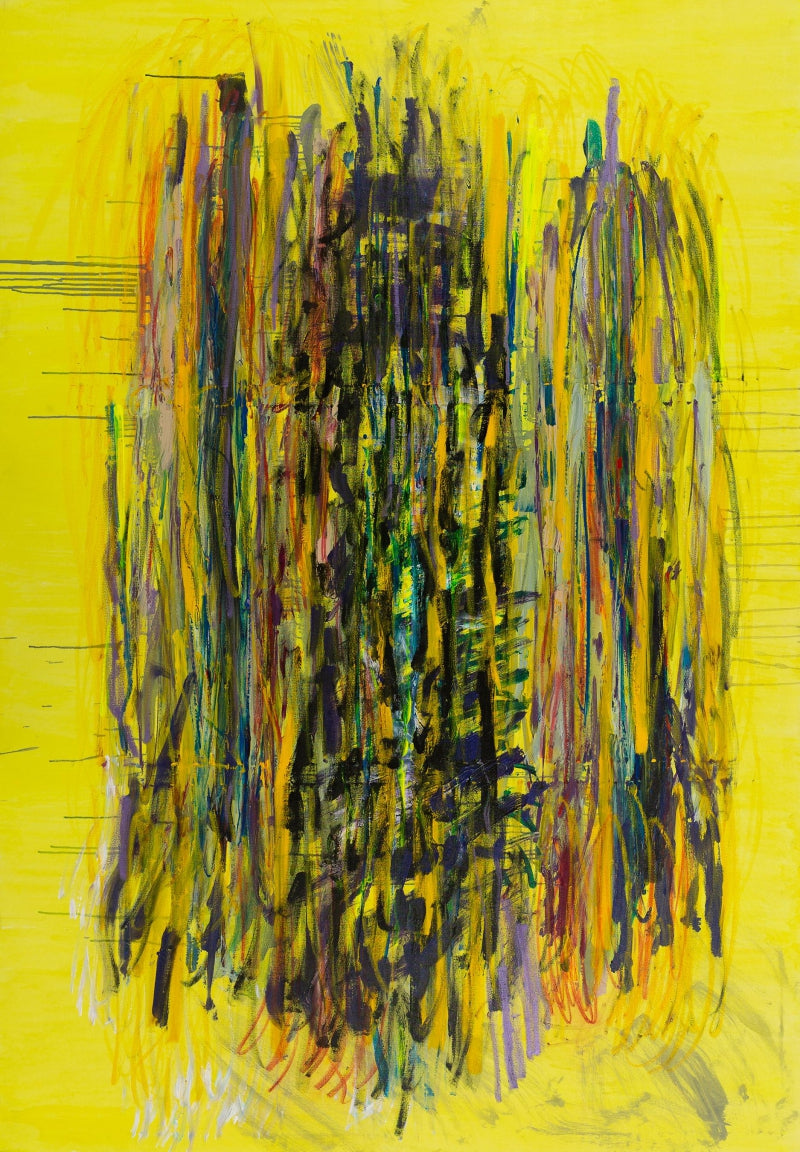 Refuge' abstract mixed-media painting by artist Sheena Bajaria, 84x60 inch, on canvas