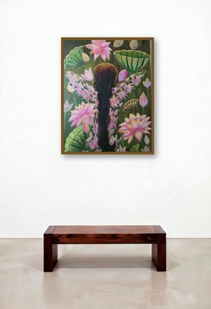 Rejuvenation (Blooming Soul) by artist Devirani Dasgupta displayed in a Rustic Lounge