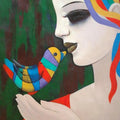 Figurative acrylic painting titled 'Relation II', 30x22 inches, by artist Anil Mahajan on Canvas
