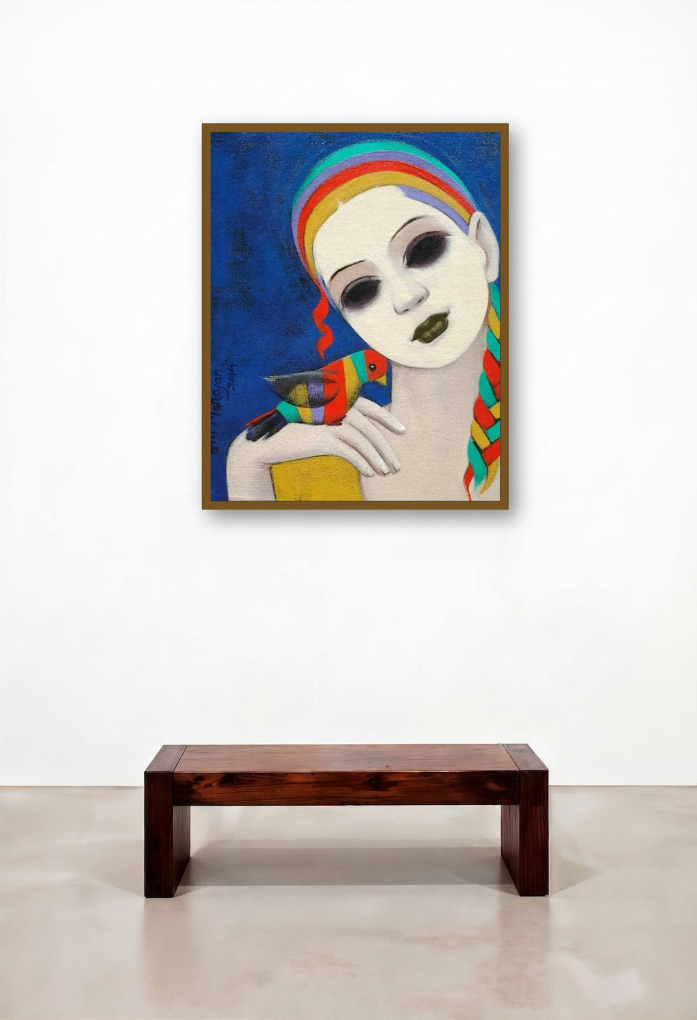 Relation Iii (Shared Moments) by artist Anil Mahajan displayed in a Luxury Family Room