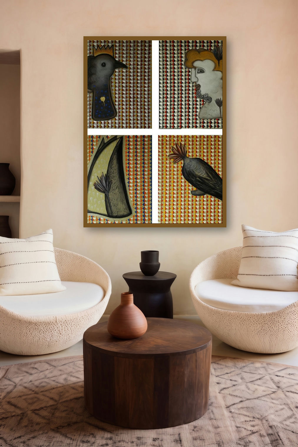 Relations (A Tapestry of Dreams) by artist Rajesh Choudhari displayed in a Museum Style gallery