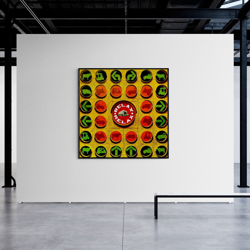 In-situ view of Rohit Sharma's 'Relax (Relax 0)' painting in a room