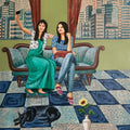 Relaxation 1' figurative mixed-media painting by artist Subhamita Sarkar, 30x18 inch, on paper