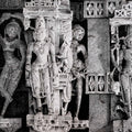 Relic 8' religious charcoal drawing by artist Preeti Ghule, 19x26 inch, on paper