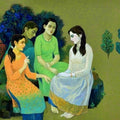 Figurative oil painting titled 'Reminiscence 4', 48x72 inches, by artist Abdul Shaikh on Canvas
