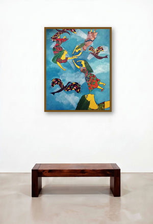 Reminiscence Iv by artist Sambuddha Gupta displayed in a Scandinavian Hotel Lobby