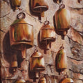 Religious oil painting titled 'Resonate', 35x24 inches, by artist Yamuna Bala on Canvas