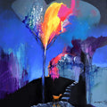 Restart' contemporary acrylic painting by artist Pradip Sengupta, 24x24 inch, on canvas