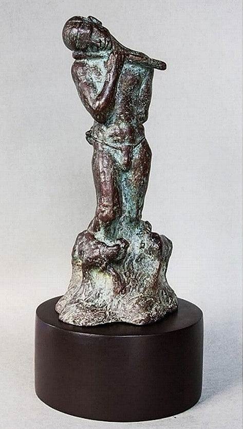 Revert' figurative Bronze sculpture by artist Shiben Chattopadhyay, 10x4 inch, on bronze