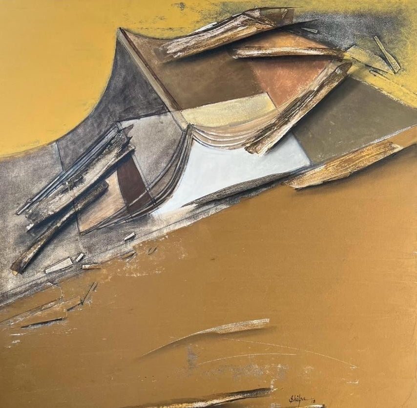 'Revitalizing Energy 1' abstract acrylic painting by artist Shilpa Patole, 36x36 inch, on canvas