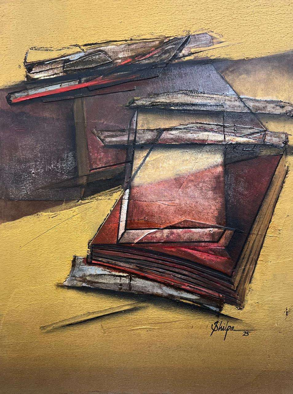 Revitalizing Energy 13' abstract oil painting by artist Shilpa Patole, 30x24 inch, on canvas