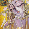 Rhythm 2' religious mixed-media painting by artist Subrata Ghosh, 18x18 inch, on canvas