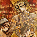 Rhythm' religious mixed-media painting by artist Subrata Ghosh, 36x30 inch, on canvas