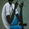 Rhythm Of Inner Mind' figurative acrylic painting by artist Ranjith Raghupathy, 40x30 inch, on canvas