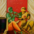 Rhythm Of Love' figurative acrylic painting by artist Anupam Pal, 48x48 inch, on canvas