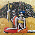 The Rhythm Of Nature' figurative acrylic painting by artist Ranjith Raghupathy, 40x50 inch, on canvas