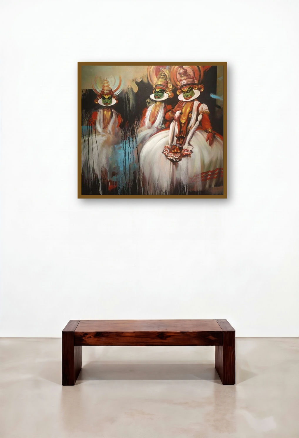 Rhythm New (The Graceful Dance of Kathakali) by artist Bappa Haldar displayed in a Transitional Reception Area
