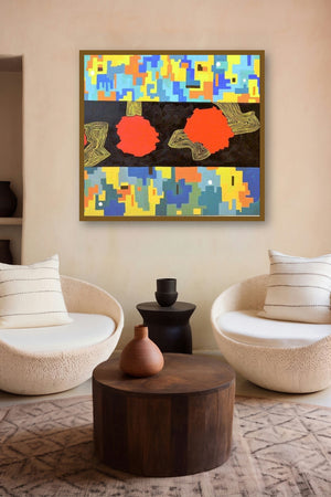 Rhythm Of Life 4 (Urban Tapestry) by artist Shivani Garg displayed in a Modern gallery