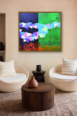 Rhythm Of Life 5 (Duality of Existence) by artist Shivani Garg displayed in a Modern gallery