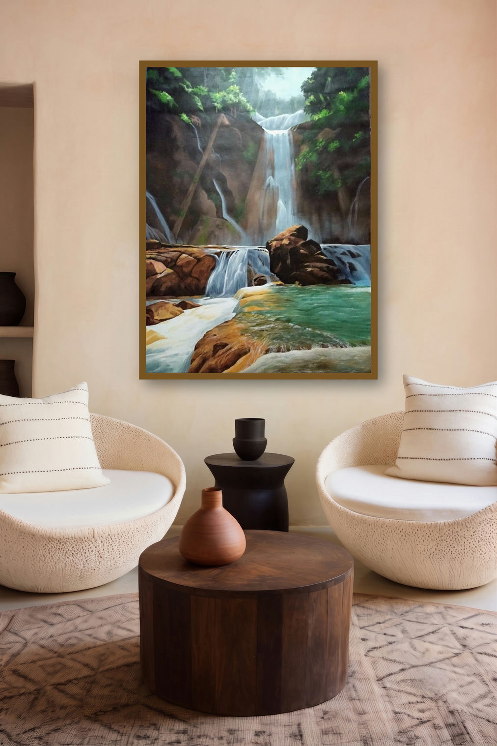 Rhythm Of Water (Cascade of Tranquility) by artist Lisha N T displayed in a Designer gallery
