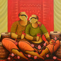 Rhythm Of Silence' religious acrylic painting by artist Anupam Pal, 48x60 inch, on canvas