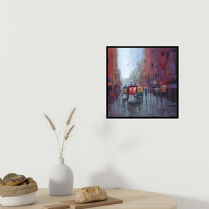 In-situ view of Purnendu Mandal's 'Rickshaw Puller In Kolkata' painting in a room