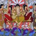 Riddhi Siddhi Ganesha 2' religious acrylic painting by artist Chetan Katigar, 37x72 inch, on canvas