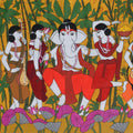 Riddhi Siddhi Ganesha' religious acrylic painting by artist Chetan Katigar, 38x62 inch, on canvas