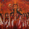 'Rituals Of Shakti' religious acrylic painting by artist Sumon Naskar, 42x60 inch, on canvas