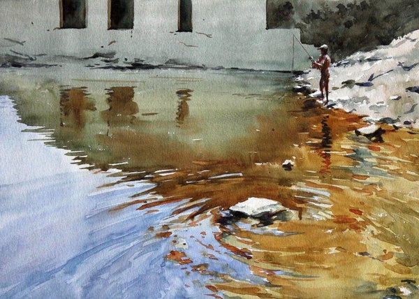 River Painting by Swapnil Mhapankar | ArtZolo.com