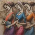 Figurative acrylic painting titled 'River Bank', 36x48 inches, by artist Ramesh Pachpande on Canvas