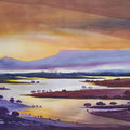 Seascape watercolor painting titled 'Riverscape 2', 22x44 inches, by artist Sunil Kale on Arches Paper