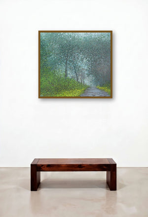 Road Less Traveled 2 by artist Fareed Ahmed displayed in a Transitional Family Room