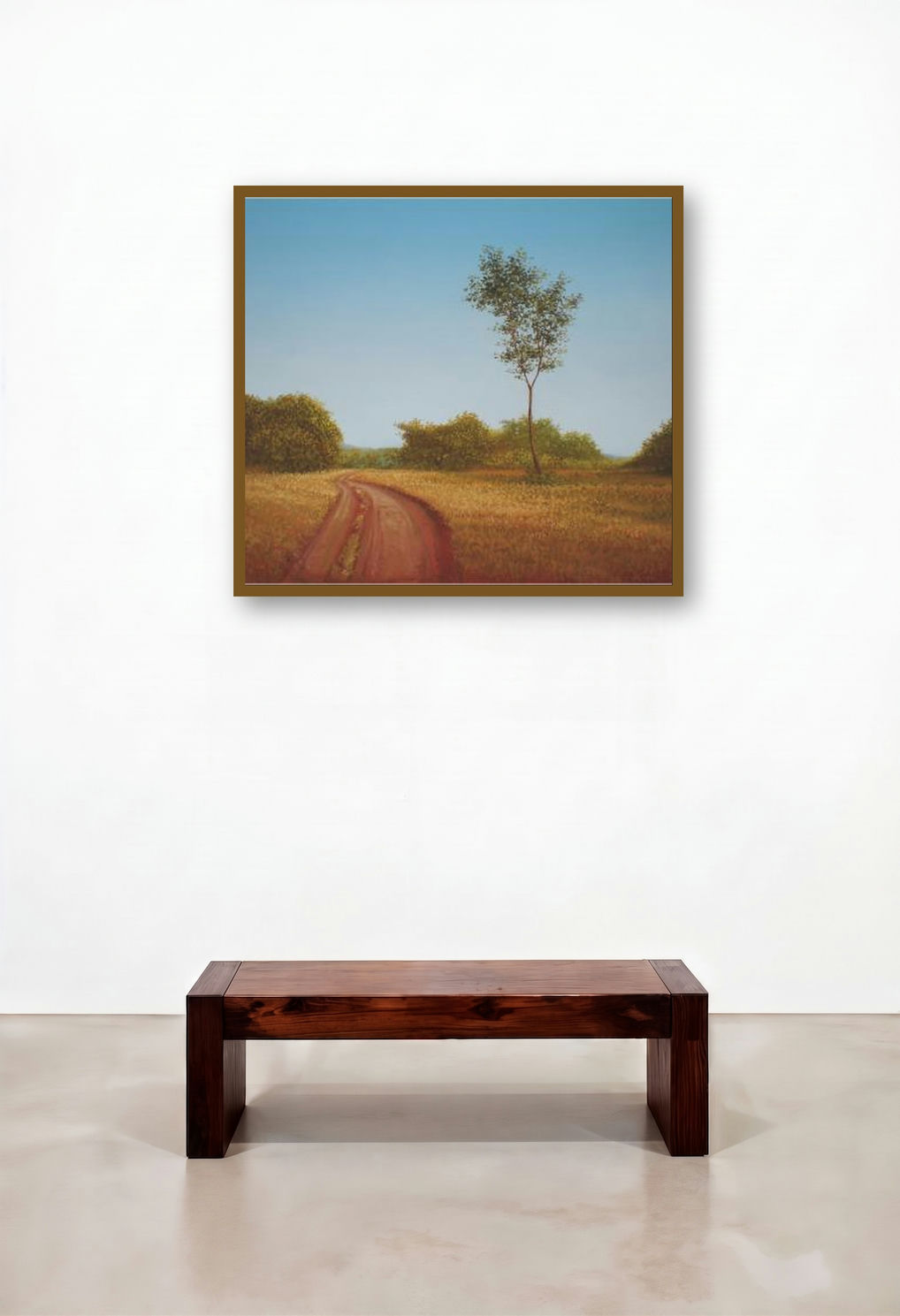 Road Less Travelled by artist Fareed Ahmed displayed in a Contemporary Luxury Reception Area