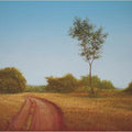 Landscape oil painting titled 'Road Less Travelled', 18x24 inches, by artist Fareed Ahmed on Canvas