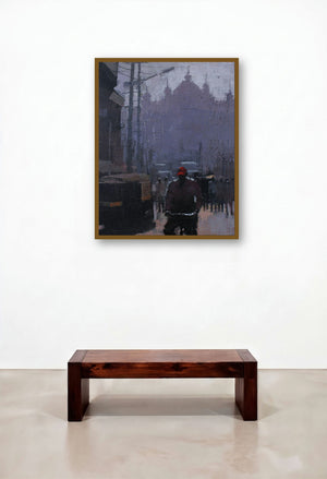 Road Stories 54 (Road Stories 54 by artist Anwar Husain) by artist Anwar Husain displayed in a Luxury Library